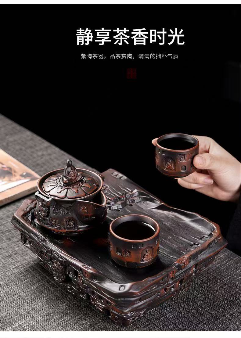 【2號】建水紫陶敦煌系列手抓壺