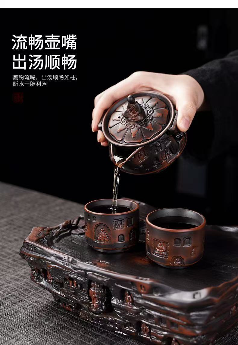 【2號】建水紫陶敦煌系列手抓壺