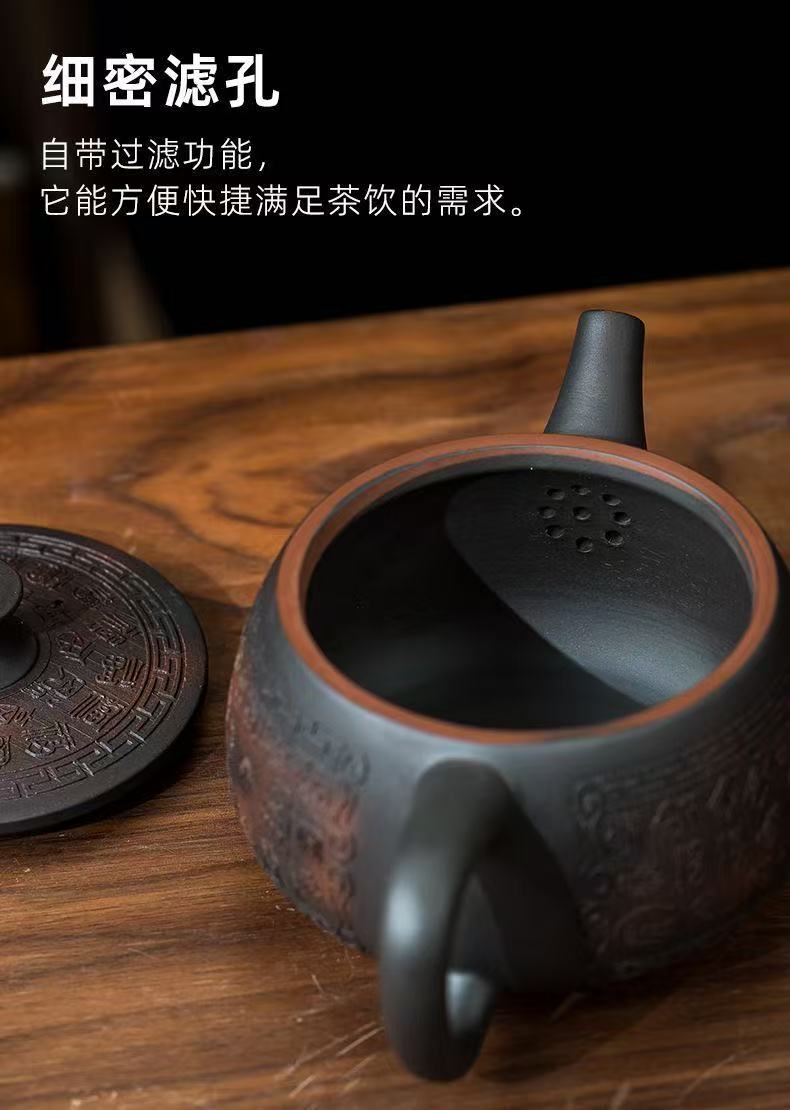 【13號】紫陶百福漢瓦壺