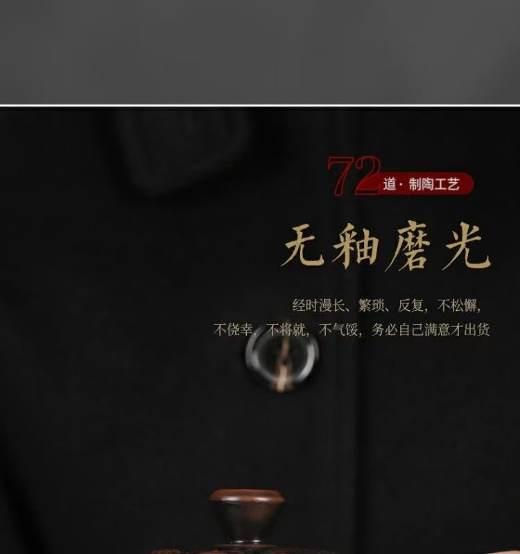 【1號】建水紫陶漢瓦祥龍壺能鳳鳴可提可旋轉全手工雕刻