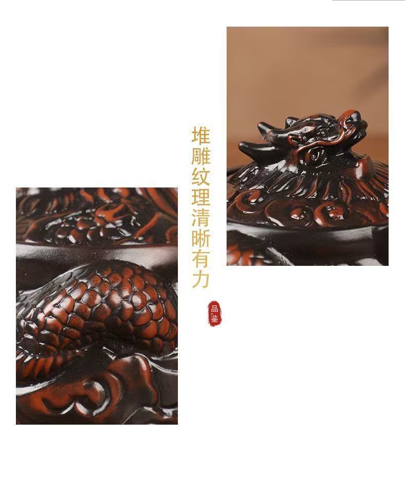 【9號】紫陶祥龍手抓壺手工精雕