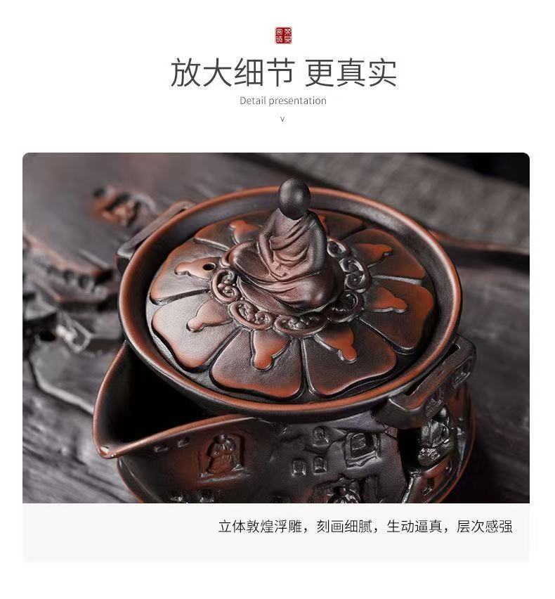 【2號】建水紫陶敦煌系列手抓壺