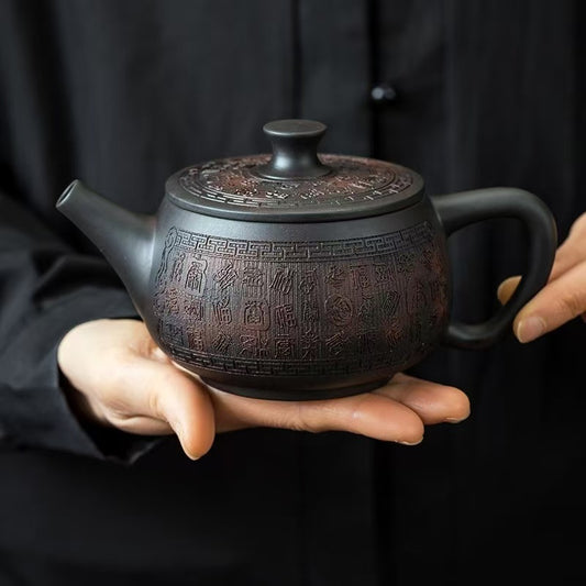 【13號】紫陶百福漢瓦壺