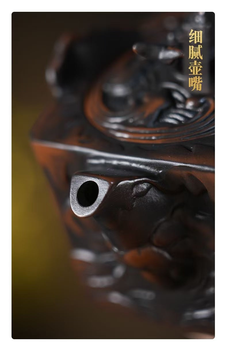 【18號】紫陶魚躍龍門手抓壺